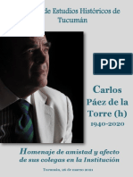 Homenaje Al Doctor Carlos Paez de La Torre (H) Junta Estudios Historicos de Tucuman