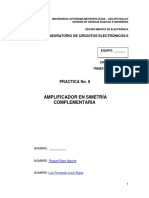 LCEII - Practica 8 - Amplificador en Simetría Complementaria