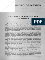 CASO, Alfonso - La Tumba 7 de Monte Albán Es Mixteca. 1932