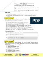 Activity No.1: Persons and Careers (What Influence Your Career Choice/ Self-Assessment Tool)