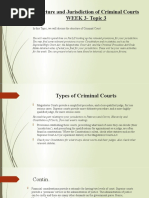 Structure and Jurisdiction of Criminal Courts Week 3