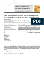 Credit Market Equilibrium Theory and Evidence Revisiting The Structural Versus Reduced Form Credit Risk Model Debate