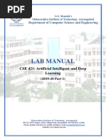 Lab Manual: CSE 421: Artificial Intelligent and Deep Learning