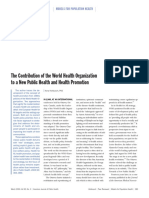 The Contribution of The World Health Organization To A New Public Health and Health Promotion