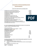 Assessment and Computation of Working Capital Requirements Numerical Questions