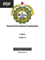 Second Periodical Evaluation: English Grade 11