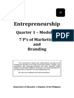 Entrepreneurship: Quarter 1 - Module 5 7 P's of Marketing and Branding