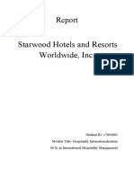 Report On Starwood Hotels and Resorts Worldwide, Inc. (2000 Words)