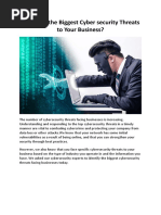 What Are The Biggest Cyber Security Threats To Your Business