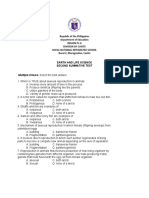 EARTH AND LIFE SUMMATIVE TEST 2 2nd Quarter