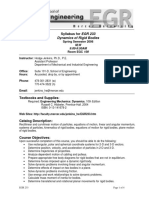 Syllabus For EGR 233: Dynamics of Rigid Bodies