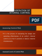 Consideration of Internal Control