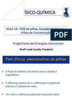 AULA 13 - FEM de Pilhas, Equação de Nernst e Pilha de Concentração