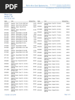 Price List: Rolin-Aire Cool Systems Inc