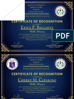 Certificate of Recognition