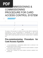 Precommissioning & Commissioning Procedure For Card Access Control System