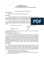 Experiment No. 5A Standard Quality Test - Determination of PH Value For The Given Water Sample AIM Requirement Principle