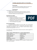 FS 2 - Episode 5 Teaching Approaches and The K To 12 Curriculum