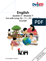 English: Quarter 3 - Module 7: Fun With Long /ā/, / Ī /, /ō/, and /ū/ Sounds!