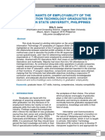 Determinants of Employability of The Information Technology Graduates in Cagayan State University, Philippines