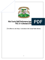 Kitui County Staff Performance Appraisal Report PSC 37 A (Revised 2016) (