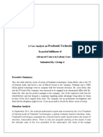 Prashanti Technologies: A Case Analysis On in Partial Fulfilment of Advanced Course in Labour Laws Submitted by