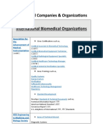 Biomedical Companies & Organizations International Biomedical Organizations