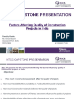 NTCC Capstone Presentation: Factors Affecting Quality of Construction Projects in India