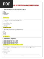 Maintenance of Electrical Equipments Mcqs