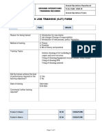 On Job Training (Ojt) Form: Ground Operations Training Records