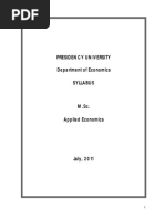 Presidency University Department of Economics Syllabus