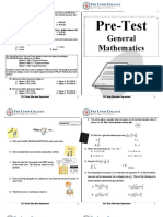 General Mathematics Pre Test