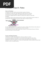 Friction - Class 8: Notes