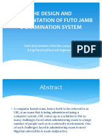 The Design and Implementation of Futo Jamb E-Examination System