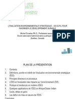 'Évaluation Environnementale Stratégique - Un Outil Pour Favoriser Le DD