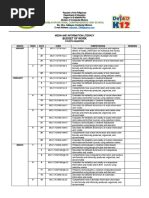 Budget of Work: Sablayan National Comprehensive High School