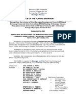 Office of The Punong Barangay: Republic of The Philippines Province of Davao Del Sur Municipality of Magsaysay