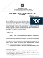 Mercado de Trabalho, Empregabilidade e Suas Variações