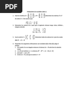 Problemas de Algebra Lineal