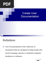 Create User Documentation