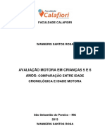 Avaliação Motora em Crianças 5 e 6 Anos Comparação Entre Idade Cronológica e Idade Motora