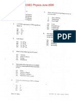 CSEC Physics June 2000 P1