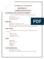 CH # 10 Classification of Food