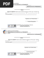 Philippine Statistics Authority: Certificate of Appearance