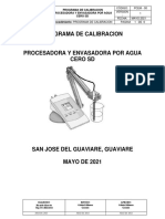 Programa de Calibracion Empresa Agua Cero SD