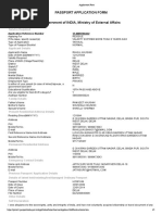 Passport Application Form Government of INDIA, Ministry of External Affairs