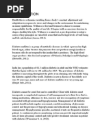 Introduction Diabetic Mellitus