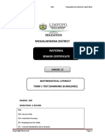 Mathematical Literacy Test 1 2021 Memo-1