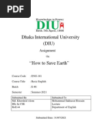 Assignment - How To Save Earth