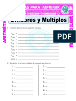 Divisores y Múltiplos para Quinto de Primaria